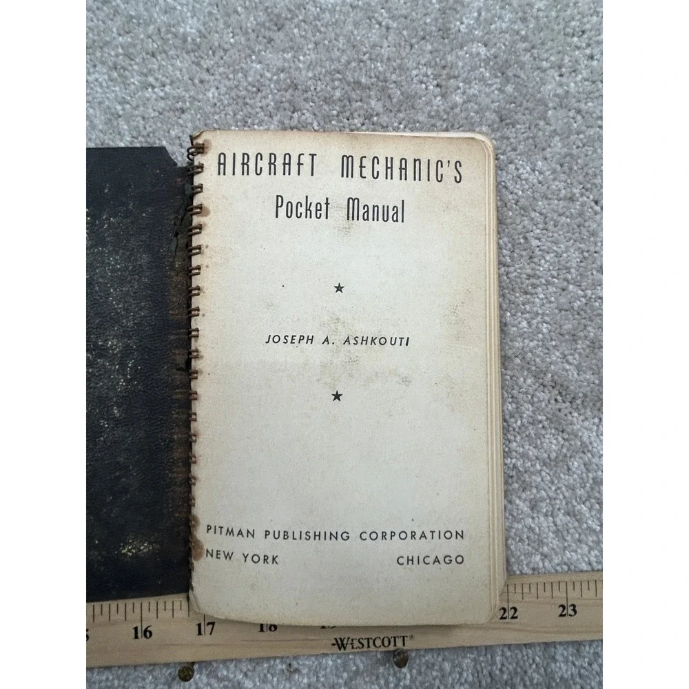 Aircraft Mechanic's Pocket Manual Ashkouti 1941 Spiral Bound Pitman Aviation
